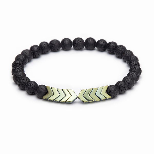 Sacred Arrow Diffuser Bracelet Lava Green Aura