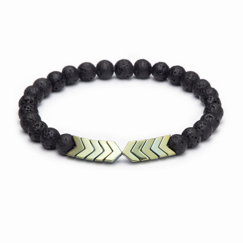 Sacred Arrow Diffuser Bracelet Lava Green Aura