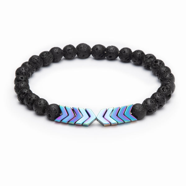 Sacred Arrow Diffuser Bracelet Lava Rainbow Aura