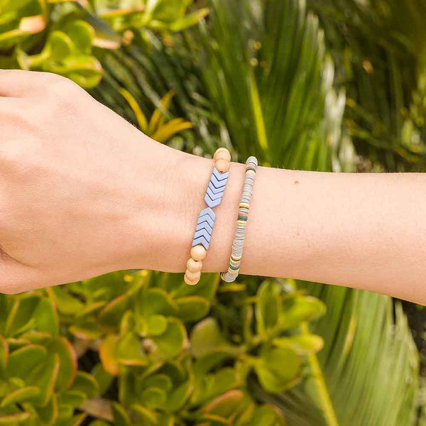 Sacred Arrow Diffuser Bracelet Cypress Wood Blue